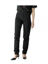 Women's Cotton High Waist Pants Black - SAINT LAURENT - BALAAN 2