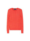 Embroidered Logo Pony Cable Knit Top Red - POLO RALPH LAUREN - BALAAN 1