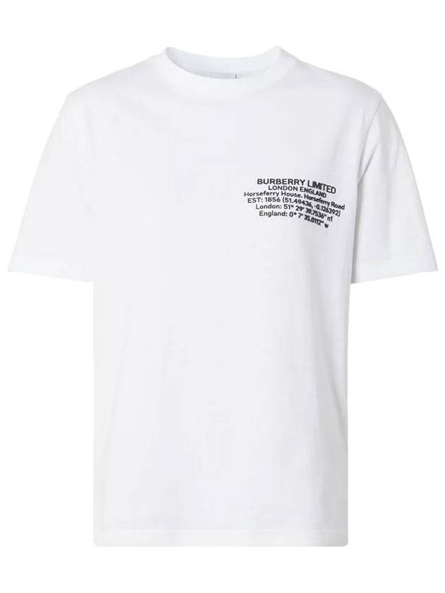 Women's Location Print Short Sleeve T-Shirt White - BURBERRY - BALAAN 1