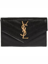 YSL Monogram Logo Chevron Quilted Fold Envelope Cardholder - SAINT LAURENT - BALAAN 1