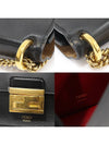 8BT312 Black Calfskin Gold Chain Kan U Can Small Shoulder Bag - FENDI - BALAAN 7