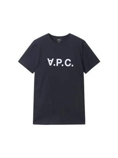 VPC Logo Organic Cotton Short Sleeve T-Shirt Navy - A.P.C. - BALAAN 2