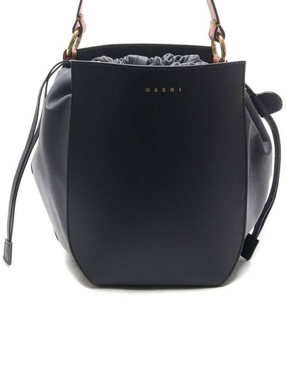 Logo Leather Cross Bag Black - MARNI - BALAAN 2