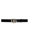 GG Marmont Thin Leather Belt Black - GUCCI - BALAAN 1