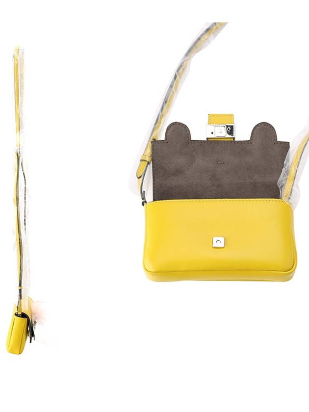 Monster Leather Shoulder Bag Yellow - FENDI - BALAAN 5