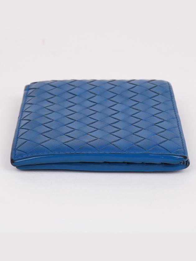 Intrecciato blue leather bifold wallet - BOTTEGA VENETA - BALAAN 5