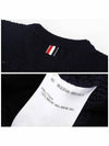 Aran Cable Crew Neck Knit Top Navy - THOM BROWNE - BALAAN 8