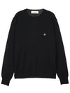 Logo Crew Neck Wool Knit Top Black - VIVIENNE WESTWOOD - BALAAN 1