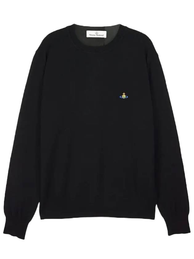 Logo Crew Neck Wool Knit Top Black - VIVIENNE WESTWOOD - BALAAN 1