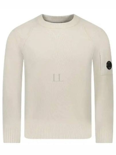 Lambswool GRS Crew Neck Knit Top White - CP COMPANY - BALAAN 2