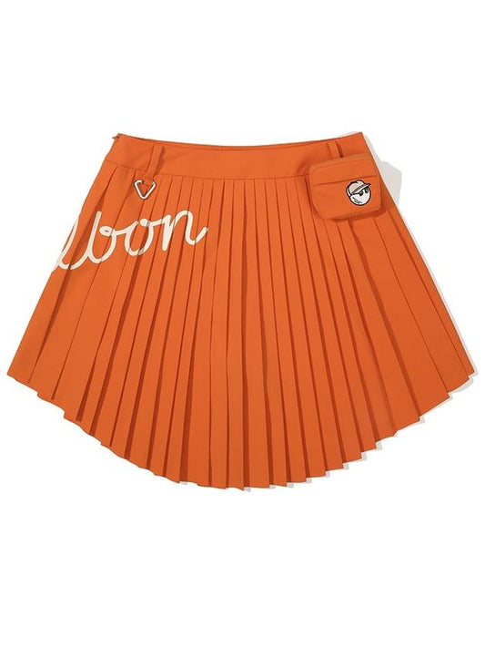 Utility pleated skirt ORANGE WOMAN - MALBON GOLF - BALAAN 2