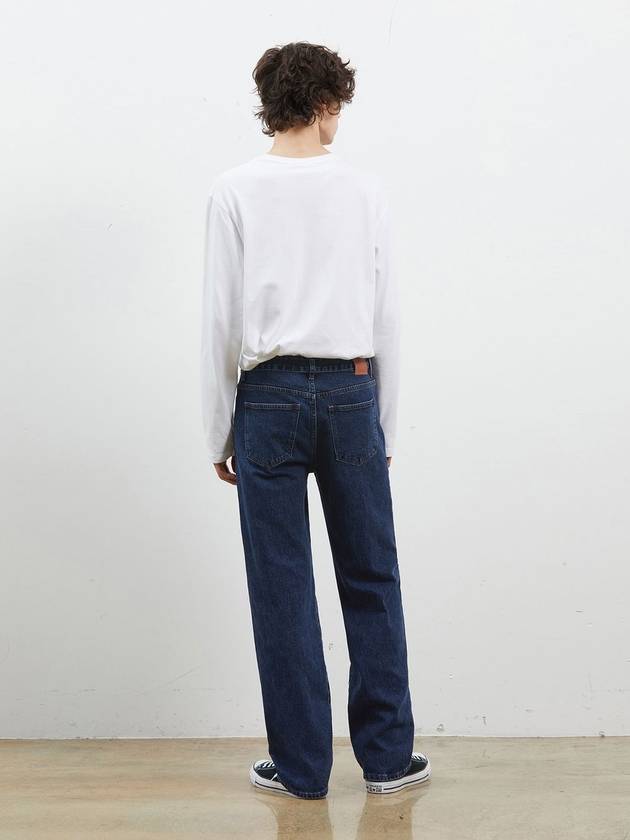 Denim Basic Wide Pants Dark Blue - CORK - BALAAN 3