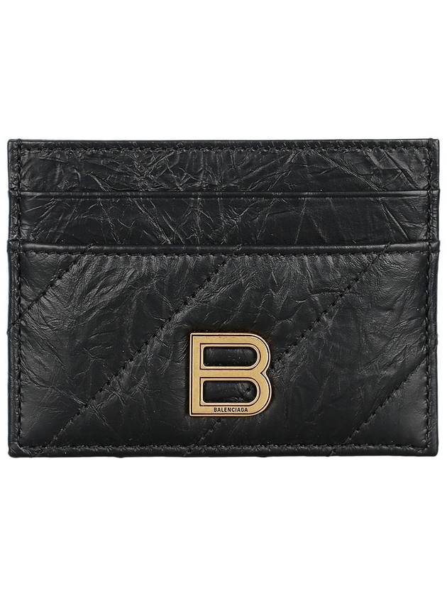 Crush Quilted Calfskin Card Wallet Black - BALENCIAGA - BALAAN 3