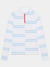 Women'S Offset Striped Neck Zip Long Sleeve T-Shirt White - G/FORE - BALAAN 2