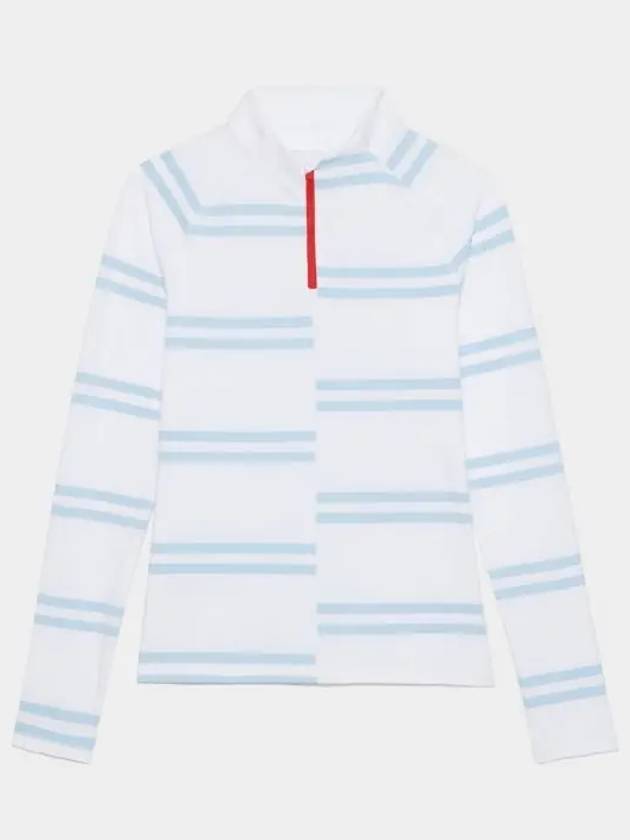 Women'S Offset Striped Neck Zip Long Sleeve T-Shirt White - G/FORE - BALAAN 2