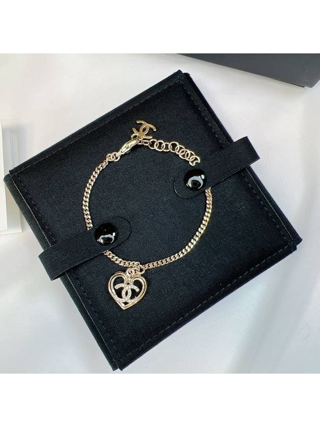 heart crystal chain bracelet gold - CHANEL - BALAAN 2