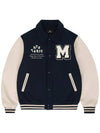 Wool Collar Varsity Jacket Navy - MOO - BALAAN 2