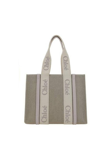 Woody Medium Tote Bag Wild Grey - CHLOE - BALAAN 1