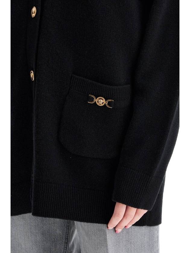 boxy wool and cashmere cardigan - VERSACE - BALAAN 4