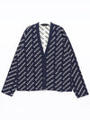 Mini Allover Logo Knit Cardigan Blue - BALENCIAGA - BALAAN 3