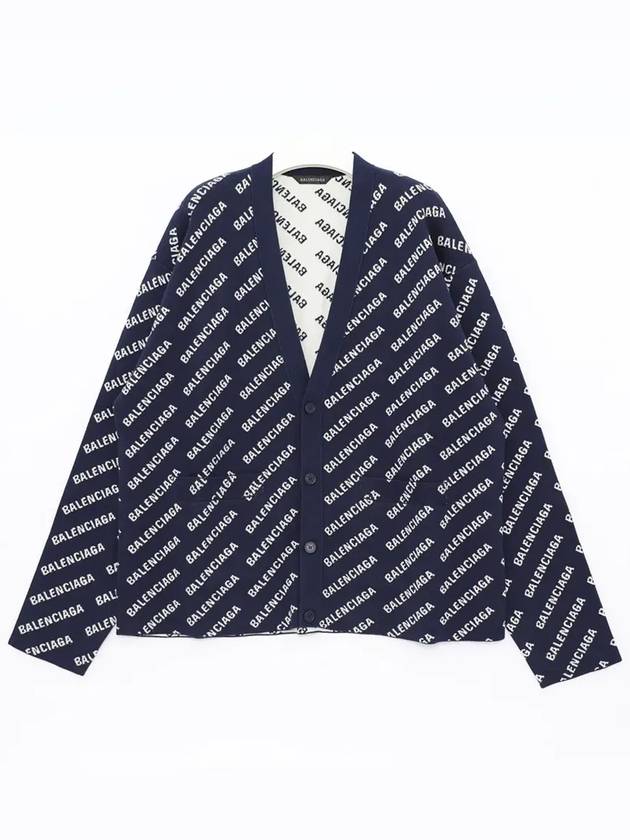 Mini Allover Logo Knit Cardigan Blue - BALENCIAGA - BALAAN 3