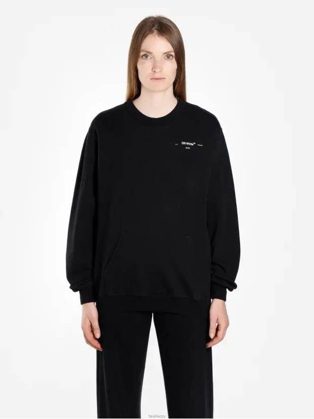 Coral Regular Crew Neck Sweatshirt Black Women OWBA055R200030391001 - OFF WHITE - BALAAN 5