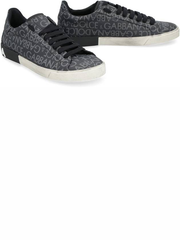 Portofino logo print low-top sneakers gray - DOLCE&GABBANA - BALAAN 4