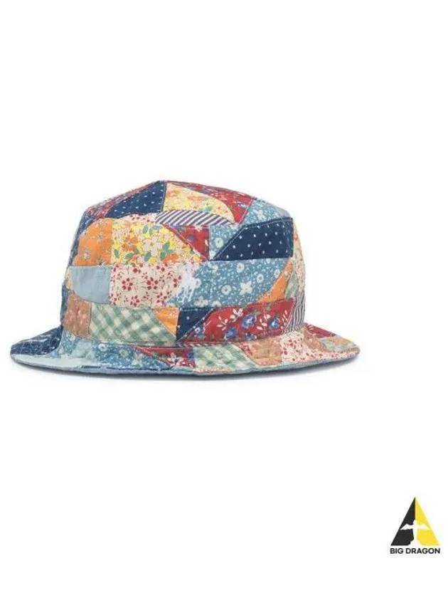 Cotton Twill Patchwork Bucket Hat Blue - POLO RALPH LAUREN - BALAAN 1