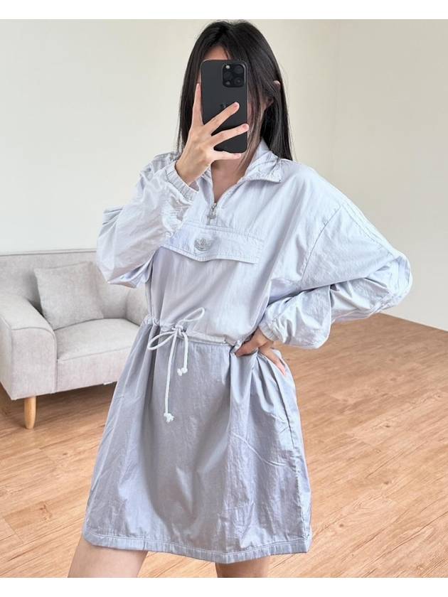 Long Sleeve Windbreaker Short Dress Grey - ADIDAS - BALAAN 4