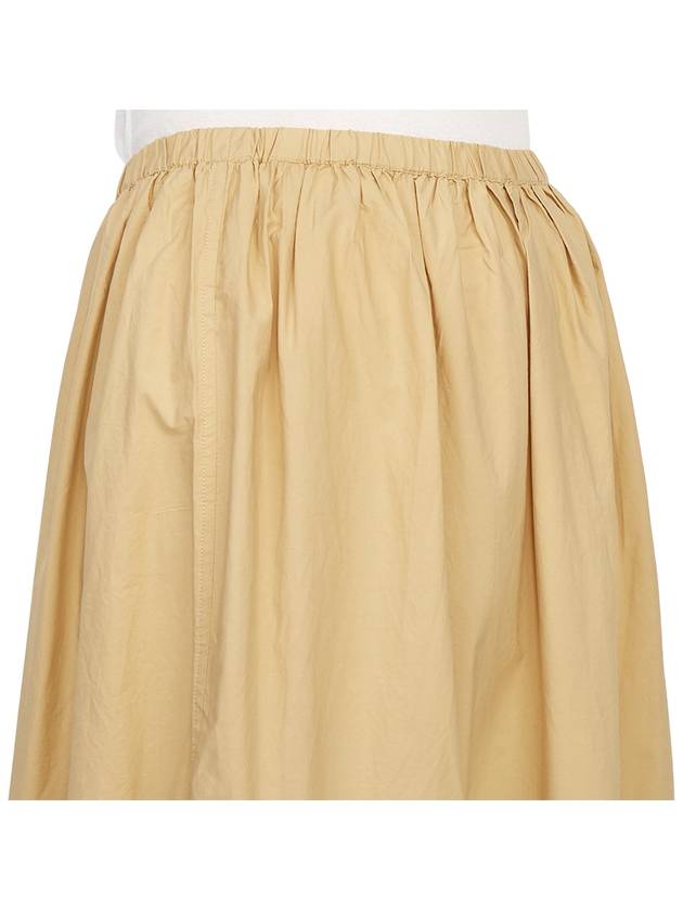 Cotton Poplin Maxi Flounce Long A-Line Skirt Beige - GANNI - BALAAN 10