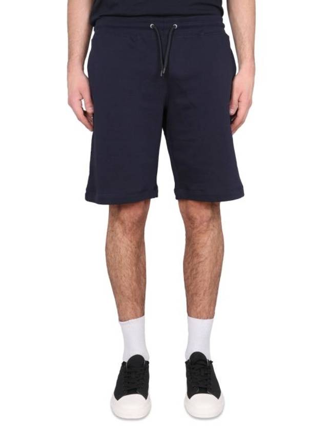 Zebra Logo Cotton Sweat Shorts Navy - PAUL SMITH - BALAAN 3