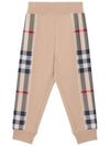 Kids Check Panel Trim Track Pants Beige 8054036 - BURBERRY - BALAAN 3