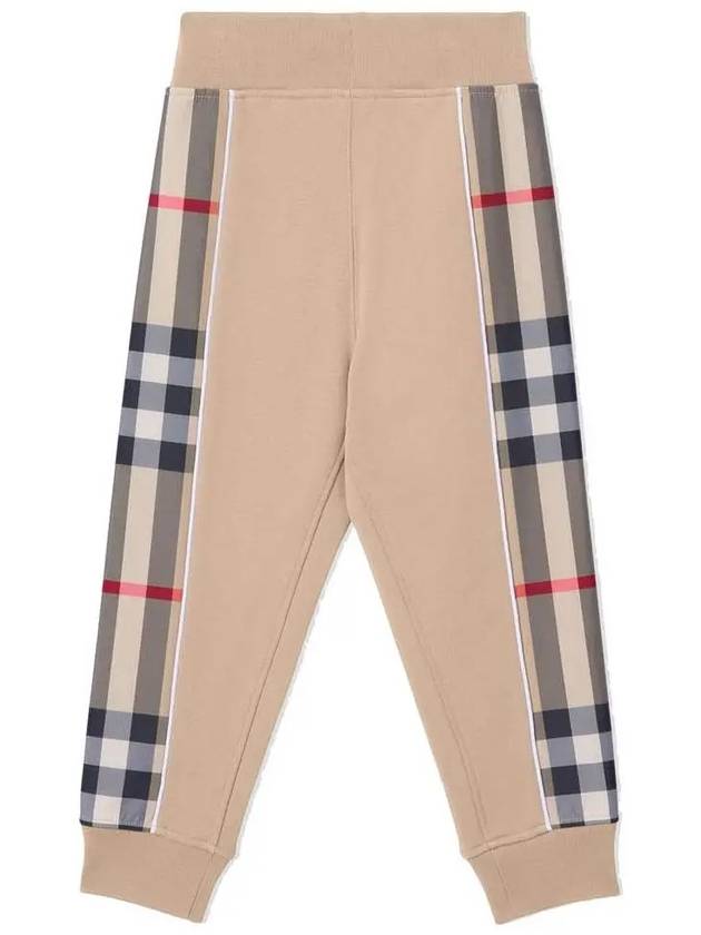 Kids Check Panel Trim Track Pants Beige 8054036 - BURBERRY - BALAAN 3