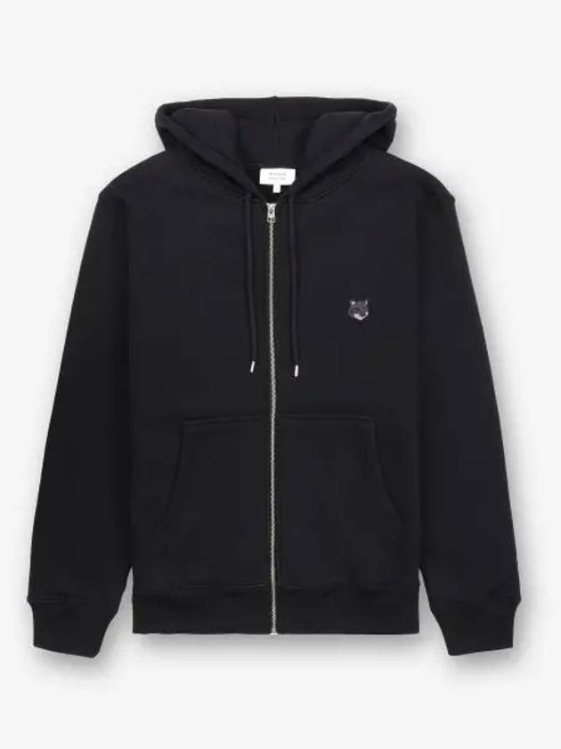 Bold Fox Head Patch Cotton Zip-Up Hoodie Black - MAISON KITSUNE - BALAAN 2