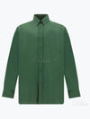 Cotton Oxford Long Sleeve Shirt Green - BURBERRY - BALAAN 2