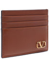 V Logo Card Wallet Brown - VALENTINO - BALAAN 4