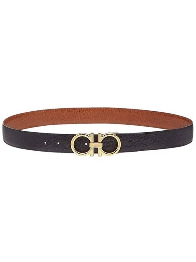 Gancini Reversible Leather Belt Brown Black - SALVATORE FERRAGAMO - BALAAN 5