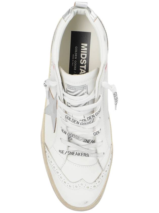 Mid Star Leather High Top Sneakers Pink White - GOLDEN GOOSE - BALAAN 7