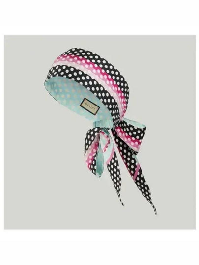 Polka Dot Print Silk Headscarf - GUCCI - BALAAN 2