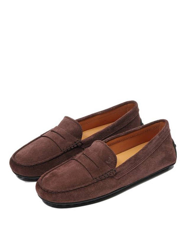 Gommino Suede Driving Shoes Brown - TOD'S - BALAAN 1