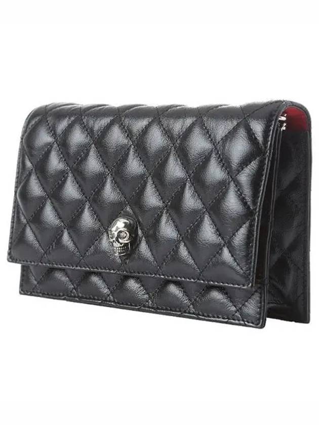 Skull Chain Diamond Quilted Shoulder Bag Black - ALEXANDER MCQUEEN - BALAAN 2