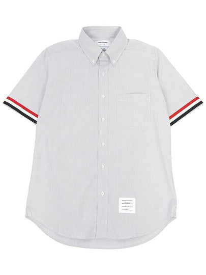 Men's Pincode Armband Short Sleeve Shirt Grey - THOM BROWNE - BALAAN 2