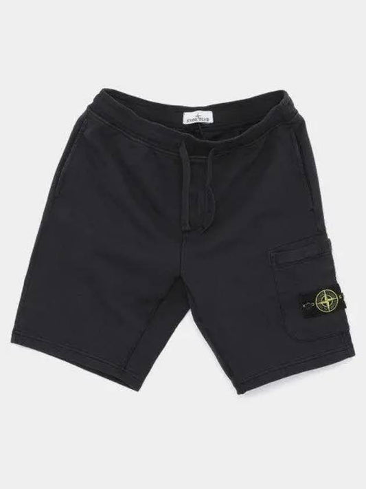 Cotton Fleece Cargo Bermuda Shorts Navy - STONE ISLAND - BALAAN 2