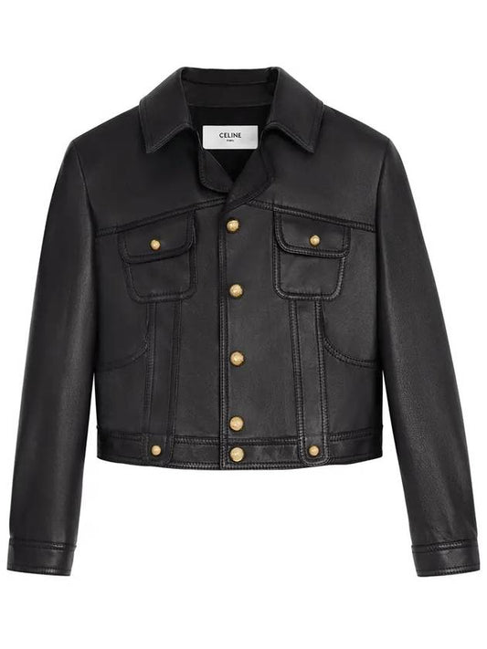 Women's Leather Jacket 2EG36305Q - CELINE - BALAAN 1