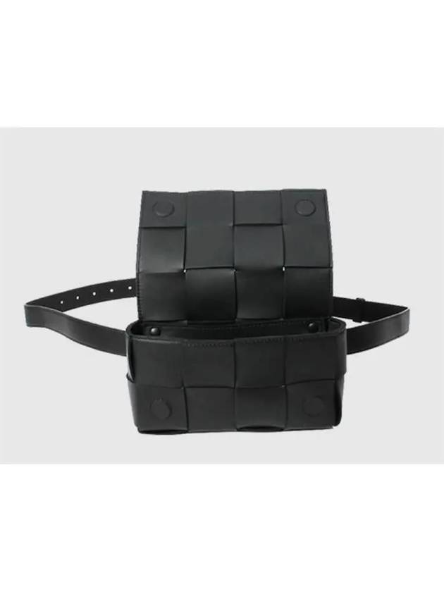 Intrecciato Small Cassette Belt Bag Black - BOTTEGA VENETA - BALAAN 9