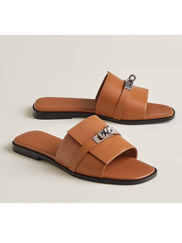 Women's Julia Calfskin Slippers Natural - HERMES - BALAAN 2