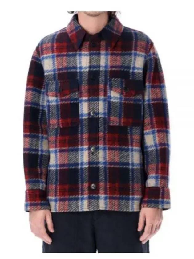 Kervon Check Oversized Shirt Jacket Red - ISABEL MARANT - BALAAN 2