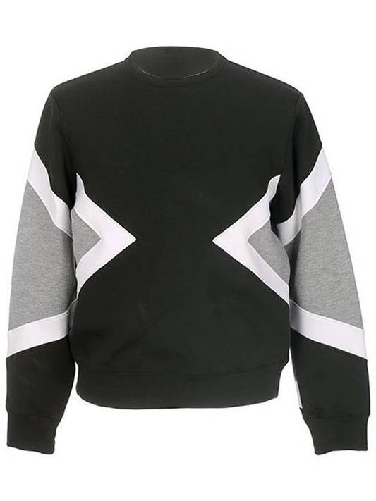 Geometric Neoprene Sweatshirt Khaki Gray - NEIL BARRETT - BALAAN 1