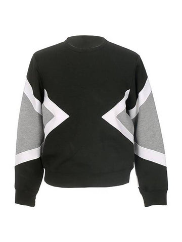 Geometric Neoprene Sweatshirt Khaki Grey - NEIL BARRETT - BALAAN 1