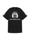 Logo Print Crew Neck Short Sleeve T-Shirt Black - BALENCIAGA - BALAAN 2